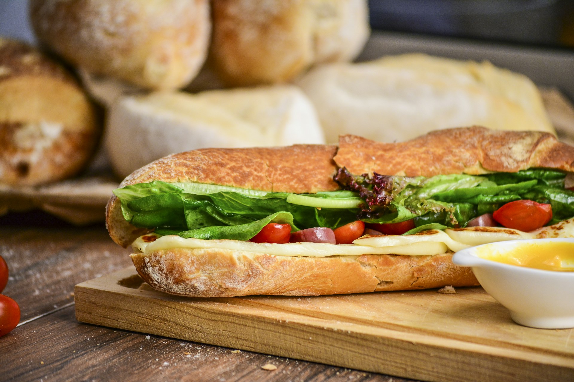 Fresh gourmet submarine sandwich